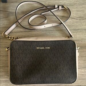 Michael Kors Black and Cream Crossbody Bag